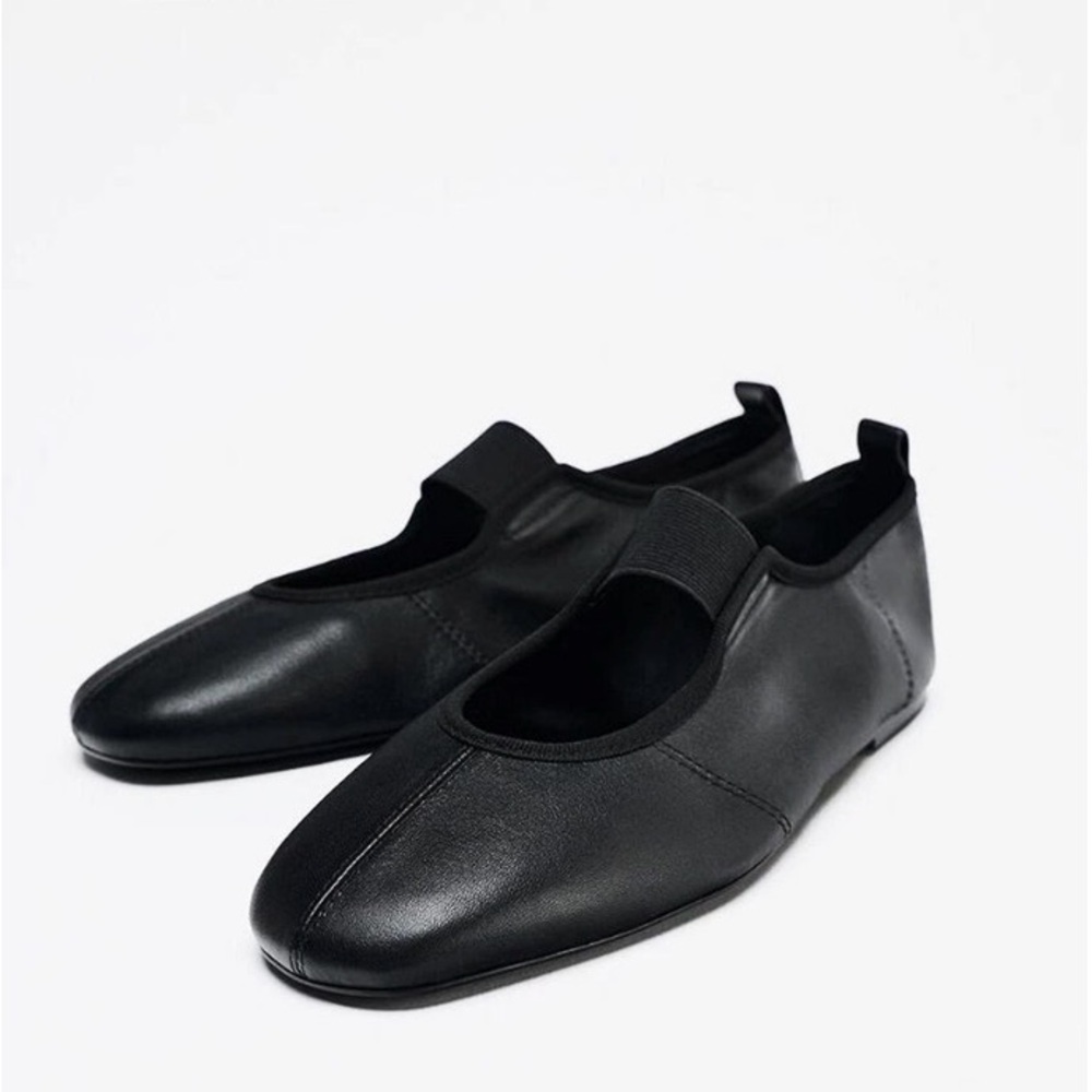 Zara leather ballet flats